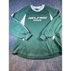 Aelfric Eden Sweatshirt Mens XLarge Green Cream Colorblock Pullover Graphic